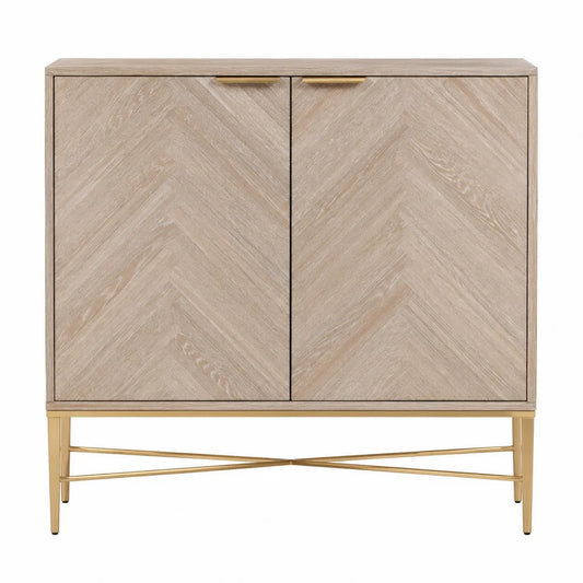 Schrank mit Eichenfurnier und Stahlgestell 80cm