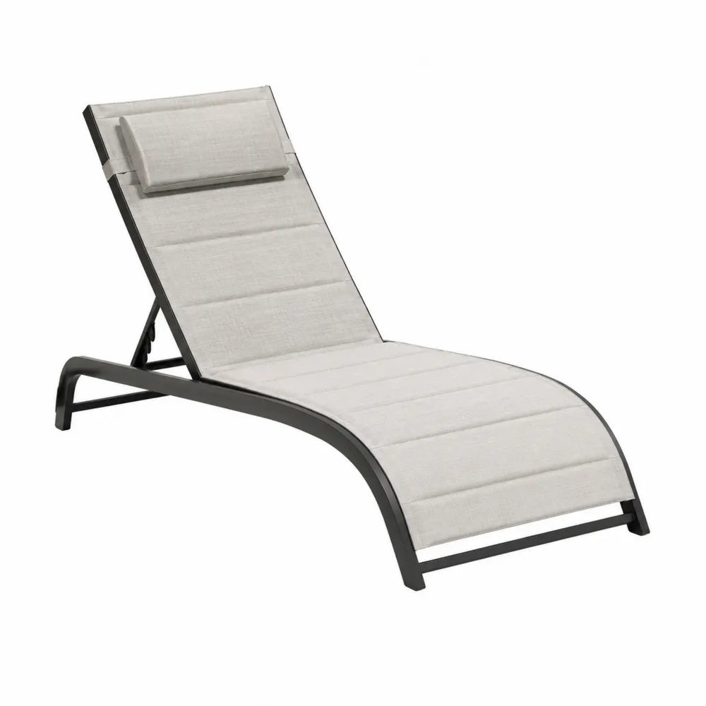 Gartenliege Aluminium Stoff Beige 200x65x35 cm