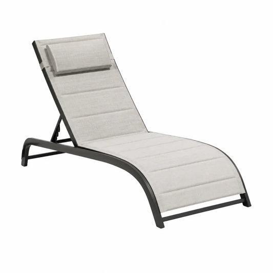 Gartenliege Aluminium Stoff Beige 200x65x35 cm